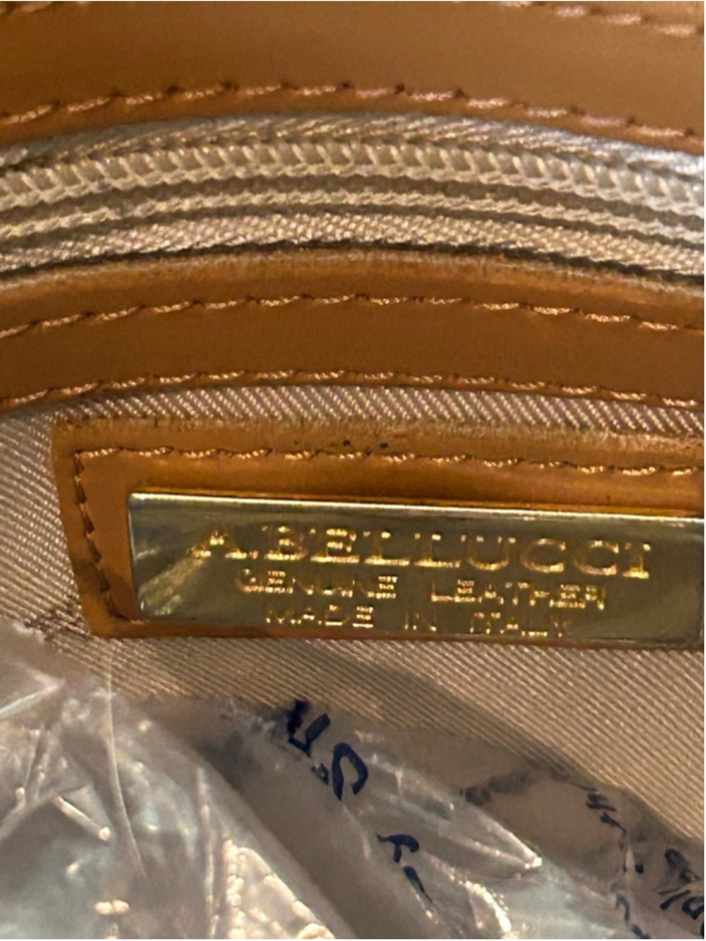 Women's A Bellucci Tan Leather Satchel made in Italy 14 x 11 x 6 - Picture 13 of 15